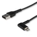 StarTech.com Cable Resistente USB-A a Lightning de 1 m - Negro -Acodado en un Ángulo de 90° a la Derecha - Cable de Carga y Sincronización USB Tipo A