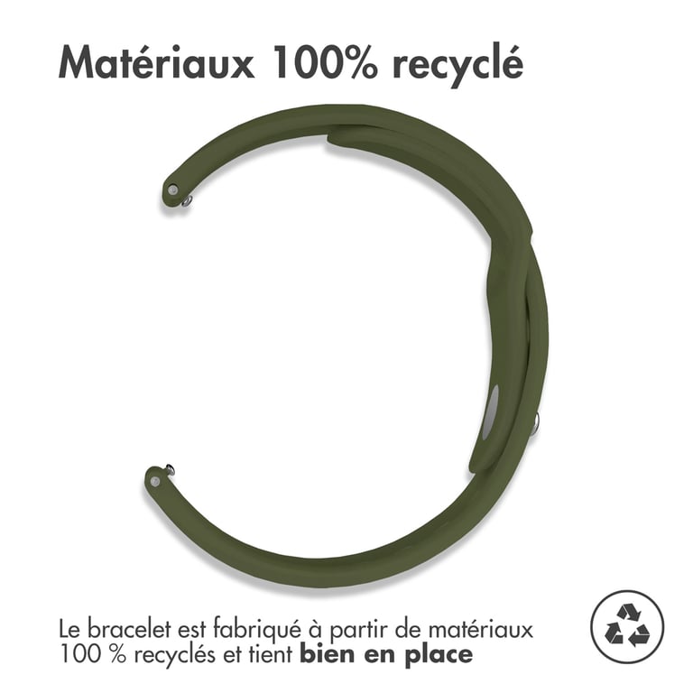 imoshion Bracelet sport en silicone - Connexion universelle 20 mm - Olive Green - Neuf