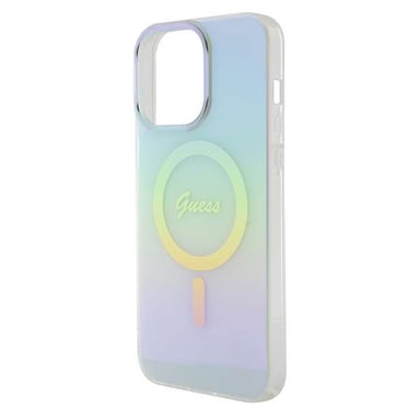 Custodia Guess per iPhone 15 Pro Max turchese Custodia rigida IML Iridescent MagSafe