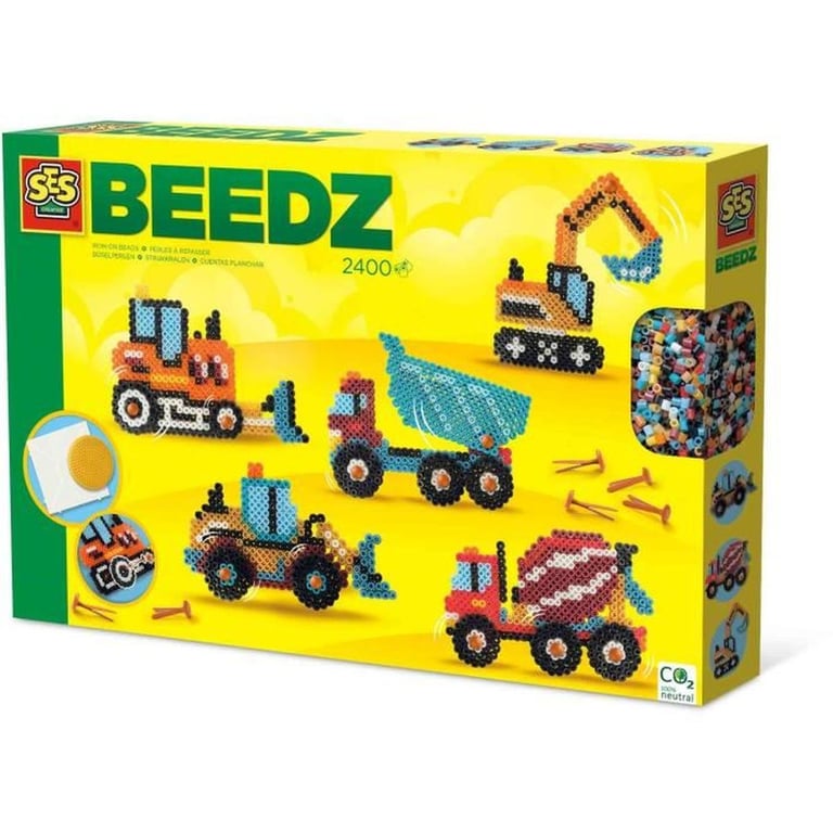 Jeu de perles à repasser SES Creative Beedz Véhicules de chantier 2400 pièces Multicolore - Neuf