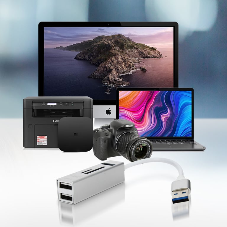 Hub USB 5 en 1 avec 3 Ports USB et Lecteur de Carte SD Micro SD LinQ Neuf - vue 2