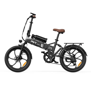 Bicicleta Eléctrica PVY Z20 MAX IT - Motor 250W Batería 36V15AH+36V10.6AH Ruedas de 20 Pulgadas Freno de Disco Hidráulico - Gris