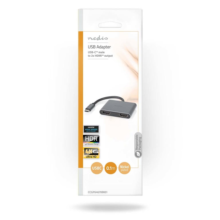 Nedis CCGP64670BK01 adaptateur graphique USB Neuf - vue 3