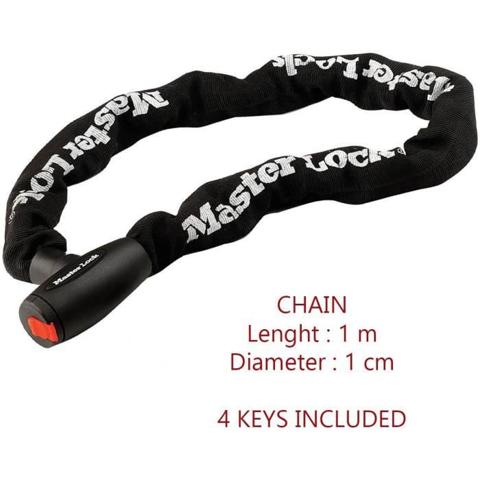 Chaîne antivol MASTER LOCK 8390EURDPRO 90cm x Ø 6mm Cadenas 40mm Gaine nylon - vue 10