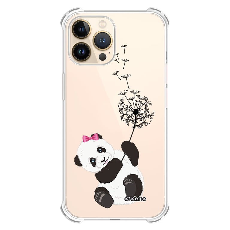 Evetane Apple iPhone 13 Pro Funda Dura A Prueba De Golpes Suave Esquinas  Reforzadas Transparente Diente De León Diseño Panda - Evetane
