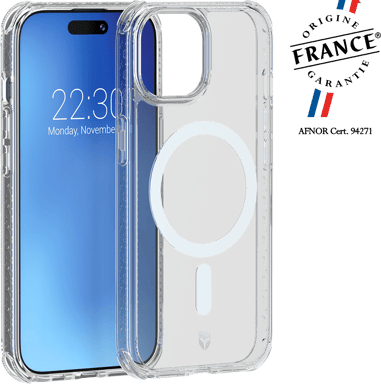 Coque renforcée MagSafe iPhone 15 AIR Origine France Garantie 3m Transparente + Garantie à vie - Origine France Garantie Force Case