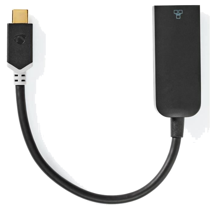 NEDIS Câble adaptateur USB-C Mâle - RJ45 Femelle 1 Gbit 0,2 m - Anthracite