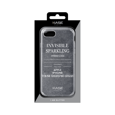 Coque hybride étincelante invisible pour iPhone Apple 7/8/SE 2020/SE 2022, Transparente