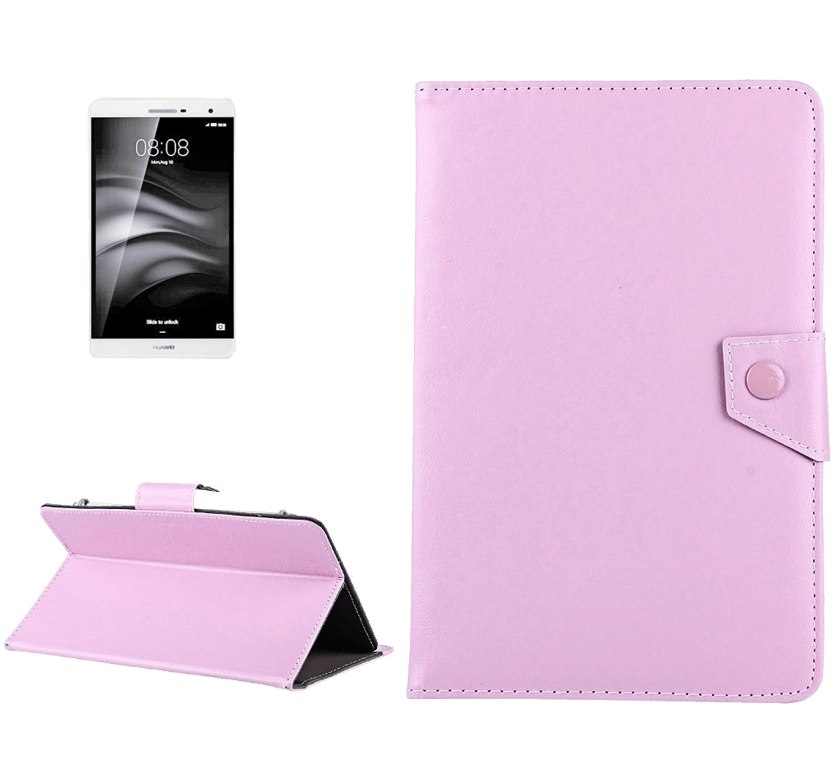 Housse Tablette Universelle 7' Protection Simili Cuir Support 4 Tenants Rose Faux Cuir YONIS