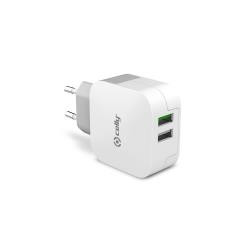 Celly TC2USBTURBO chargeur d'appareils mobiles Smartphone, Tablette Blanc Secteur Intérieure