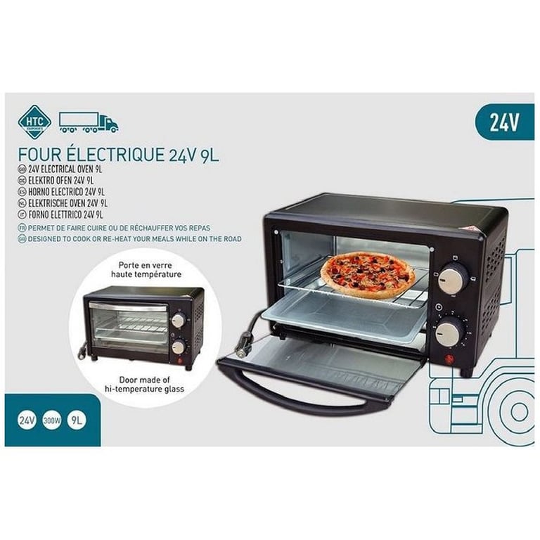 FOUR ELECTRIQUE 24V 300W 9L AVEC CABLE AC 90CM ET FUSIBLE - Neuf