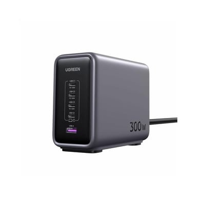 Station de charge UGREEN Nexode 300W 5 ports : 4 USB-C + 1 USB-A PD 3.1 GaN Noir/Gris