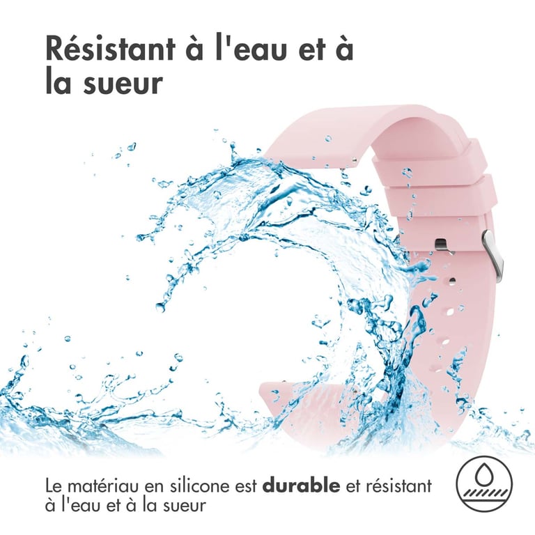 imoshion Bracelet silicone - Connexion universelle 24 mm - Rose - Neuf