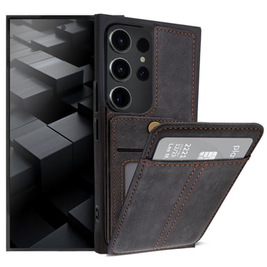 Moozy ElitePocket étui de téléphone pour samsung s22 ultra avec porte-carte, couverture arrière avec porte-carte, étui pour s22 ultra, gris foncé