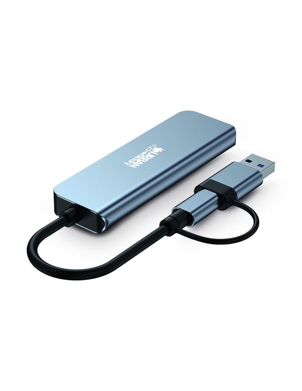 Hub USB Urban Factory 4 ports USB 3.0 + Adaptateur USB A femelle USB C mâle - vue 6
