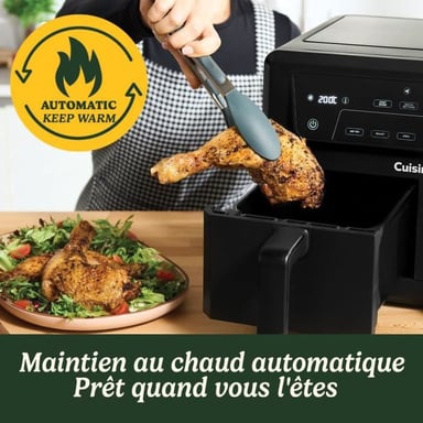 Friteuse sans huile CUISINART Airfryer AFD10OBLE XXL noir Double zone 10,4 L 2400 W 7 programmes Air fry, Grill, Max Crisp