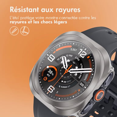 imoshion Coque rigide à couverture complète pour Samsung Galaxy Watch Ultra 2 (2026) - Titanium Gray