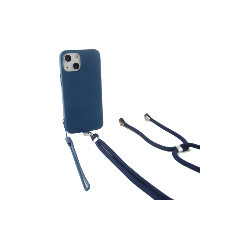 JAYM - Coque Silicone Bleu pour Samsung Galaxy A04 - Tour de Cou et Tour de Poignet inclus - intérieur 100% microfibre