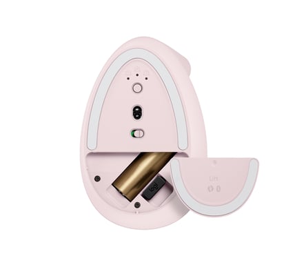 Logitech Lift Ergonomic Vertical Wireless Mouse, Bluetooth o Logi Bolt USB Receiver, Silent - Rosa