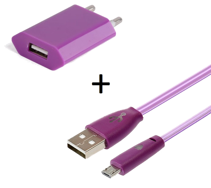 Pack Chargeur pour Manette Playstation 4 PS4 Smartphone Micro USB (Cable Smiley LED + Prise Secteur