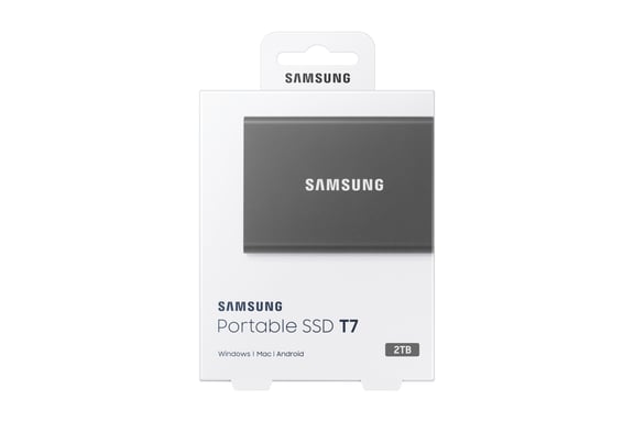 SSD EXT SAMSUNG T7 2TO gris titanio USB 3.2 Gen 2 MU-PC2T0T/WW