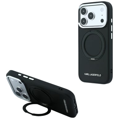 Étui Karl Lagerfeld Ring Stand pour iPhone 18 Pro Max / 17 Pro Max, noir