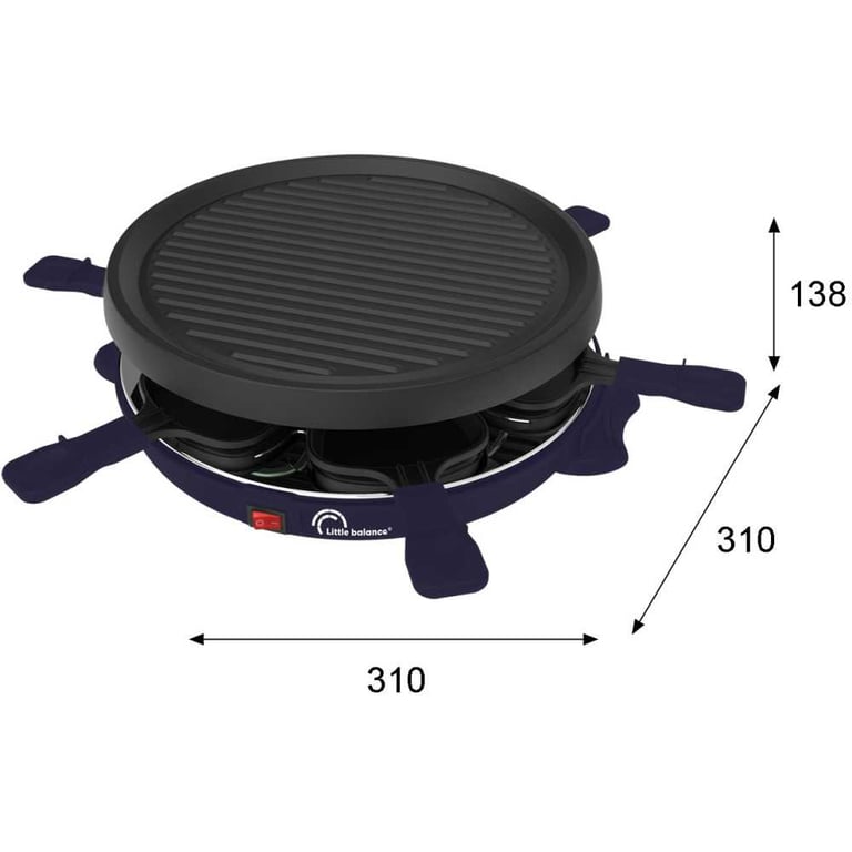 Appareil à Raclette Little Balance 8747 – 800 W, 6 Poêlons, Plaque Amovible - vue 8