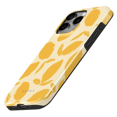 Burga Funda MagSafe para iPhone 15 Pro Elegante Motivo Lemon Tart Amarillo