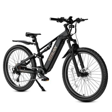 Bicicletta elettrica VITILAN M5 con sospensioni complete, batteria 48V 15Ah, cambio Shimano a 9 velocità - nera