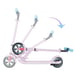 RCB Trottinette Electrique pliable Enfants 6-12 Ans, Écran LED, Lumières néons colorés, Vitesse et Hauteur Réglables, Seulement 6.65 KG, Rose