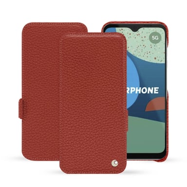 Housse cuir Fairphone 4 -  - Orange - Cuir grainé