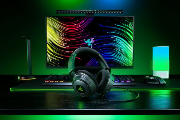Razer Kraken V4 X con archetto cablato USB Tipo-C / USB Tipo-A Nero