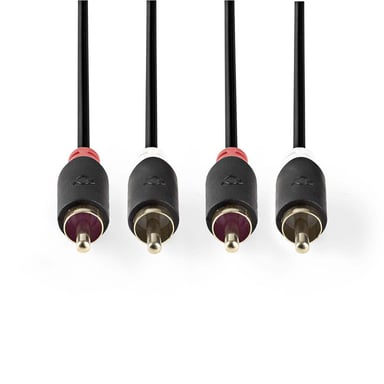 Nedis CABW24200AT30 cable de audio 3 m 2 x RCA Antracita