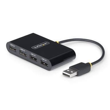 StarTech.com Hub USB 2.0 de 4 Puertos - Ladrón USB Alimentado por el Bus - 480Mbps - Hub Portátil Externo USB - Multiplicador USB - Protección de Sobr