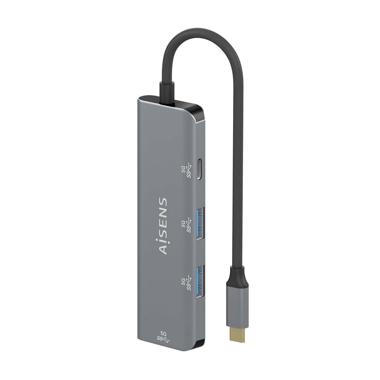 AISENS A109-0762 hub & concentrateur USB 3.2 Gen 1 (3.1 Gen 1) Type-C 5000 Mbit/s Gris - Neuf
