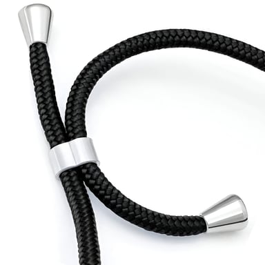 Cordon pour Smartphone avec Accroche Silicone Lanière Nylon Tressé Noir