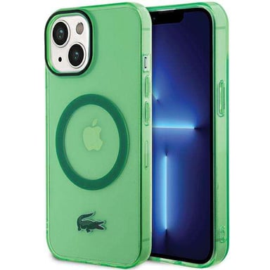 Étui Lacoste pour iPhone 14 Plus 6.7'' vert étui rigide Transparent MagSafe