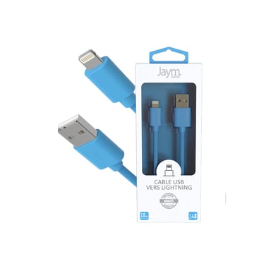 Câble USB vers Lightning 2.4A - 1,5 mètres - Collection POP - Bleu