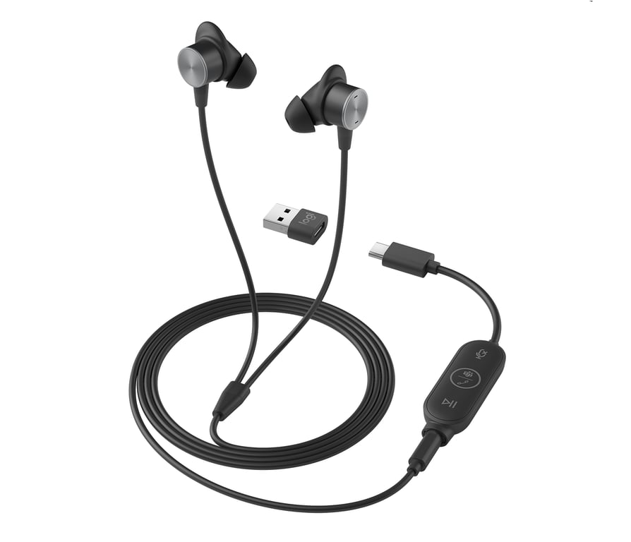 Logitech Zone Filaire Earbuds Micro casque intra auriculaire filaire jack 3 5mm isolation acoustique Certifié pour Microsoft Teams - vue 2