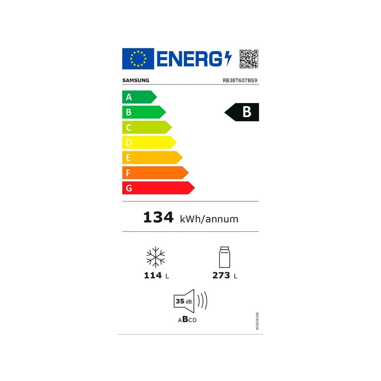 Réfrigérateur Combiné Samsung 387L Gris - RB38T607BS9/EF - Neuf