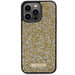 Étui Guess pour iPhone 15 Pro 6.1'' jaune étui rigide Rhinestone Metal Logo
