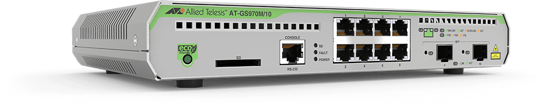 Allied Telesis AT GS970M10 50 Géré L3 Gigabit Ethernet 101001000 Connexion Ethernet supportant 'alimentation via ce port PoE 1U Neuf - vue 2