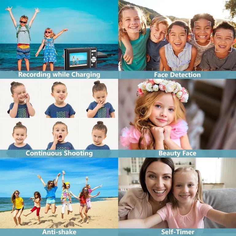 Appareil photo numérique 1080P 48 mégapixels Caméra Vlogging avec zoom 16X Blue - Neuf