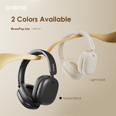 oraimo BoomPop Lite – Casque Bluetooth pliable, 65h d'autonomie, Spatial Audio Sound360, mode Jeu, réduction de bruit ENC