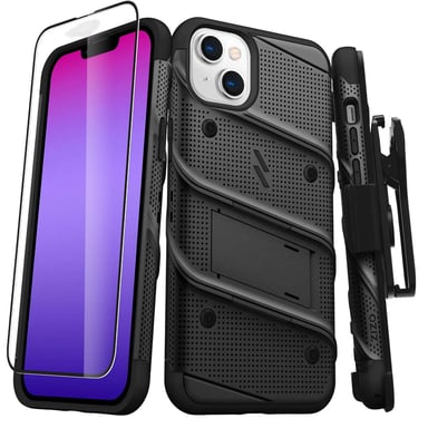 Pack Cover con Supporto e Vetro Temperato iPhone 14 Plus Bolt Blindata Antishock
