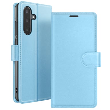 Zanaé Funda tipo cartera para Samsung A17 con soporte y lengüeta magnética Azul Claro