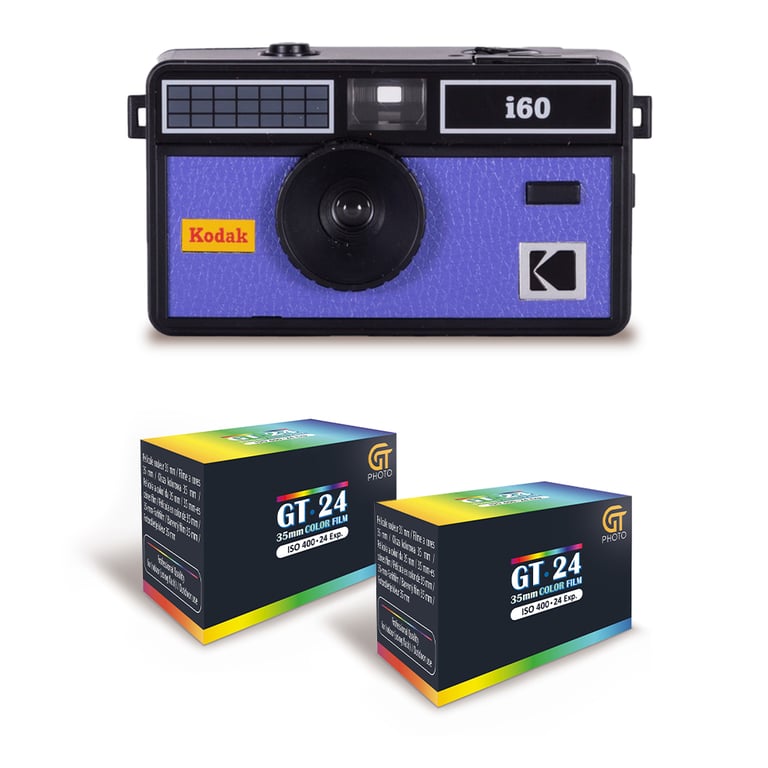 KODAK i60 Appareil Photo Réutilisable 35mm Style Rétro Sans Mise au Point Flash Intégré Pop up et + 2 Pellicules Couleur 24 Expositions Neuf - vue 4