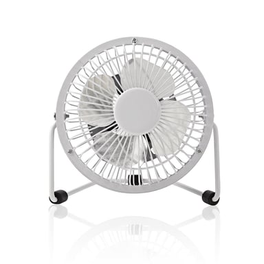 Nedis Mini Ventilador de Mesa 10cm 3W Metal Rotativo 1 Velocidad Blanco
