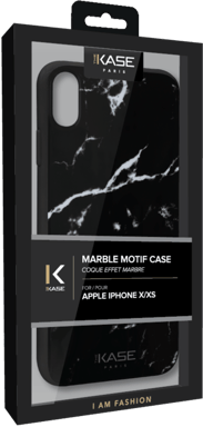 Coque effet marbré pour Apple iPhone X/XS, Noir Marquina