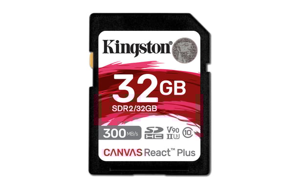 Tecnologia Kingston 32 GB Canvas React Plus SDHC UHS-II 300R/260W U3 V90 per Full HD/4K/8K